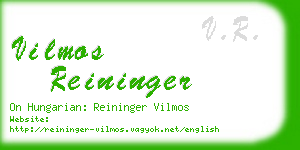 vilmos reininger business card